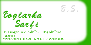 boglarka sarfi business card